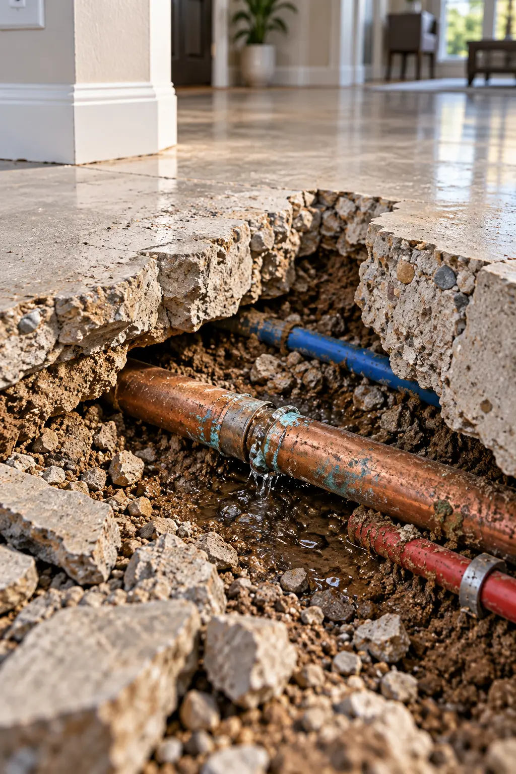slab leak found